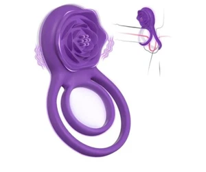 Vibrierender Cockring mit Rose Klitorisstimulator, Lust Penisring Vibrator  - Bild 1 von 8