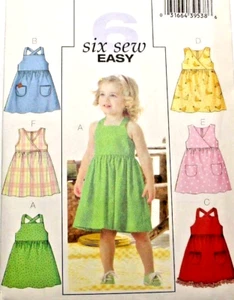Vestido Butterick 4501 Niñas Sin Mangas Patrón de Costura 4-5-6 en 6 Estilos Sin Cortar Fuera de Stock - Imagen 1 de 2