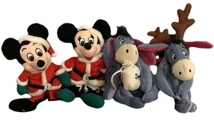 Vintage Disney Store Beanie Babys Plüsch gebraucht 4 Stück Mickey Holiday. - Bild 1 von 5