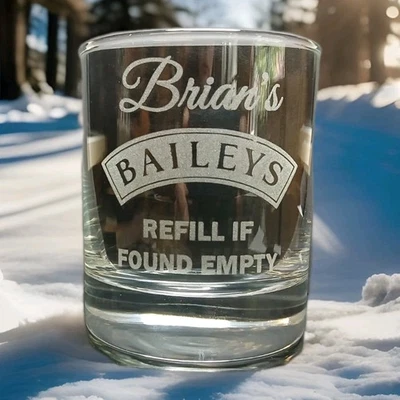 PERSONALISED ENGRAVED BAILEYS GLASS GIFT BOXED BAILEYS IRISH CREAM GLASS - Image 1 of 4