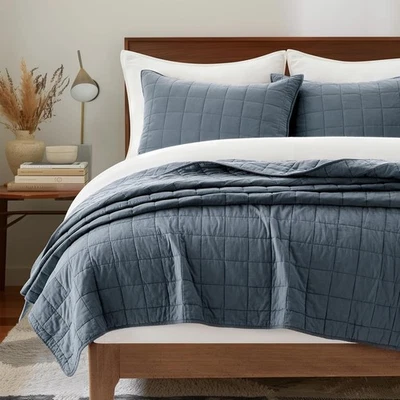 Juego de cama edredón EVERGRACEHOME 100 % algodón puntada en caja tamaño king 3 piezas AGOTADO Foto 1 de 4