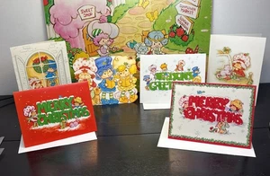 Lot Of 6 Vintage Strawberry Shortcake Christmas Cards 3 Envelopes L@@k #6 - Picture 1 of 20