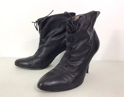 Botines Calvin Klein de cuero negro para mujer 7,5 Foto 1 de 4