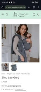 Storchen wiege Baby Sling 100% Cotton Oeke -tex Excellent Cond Diamond Pattern - Picture 1 of 15