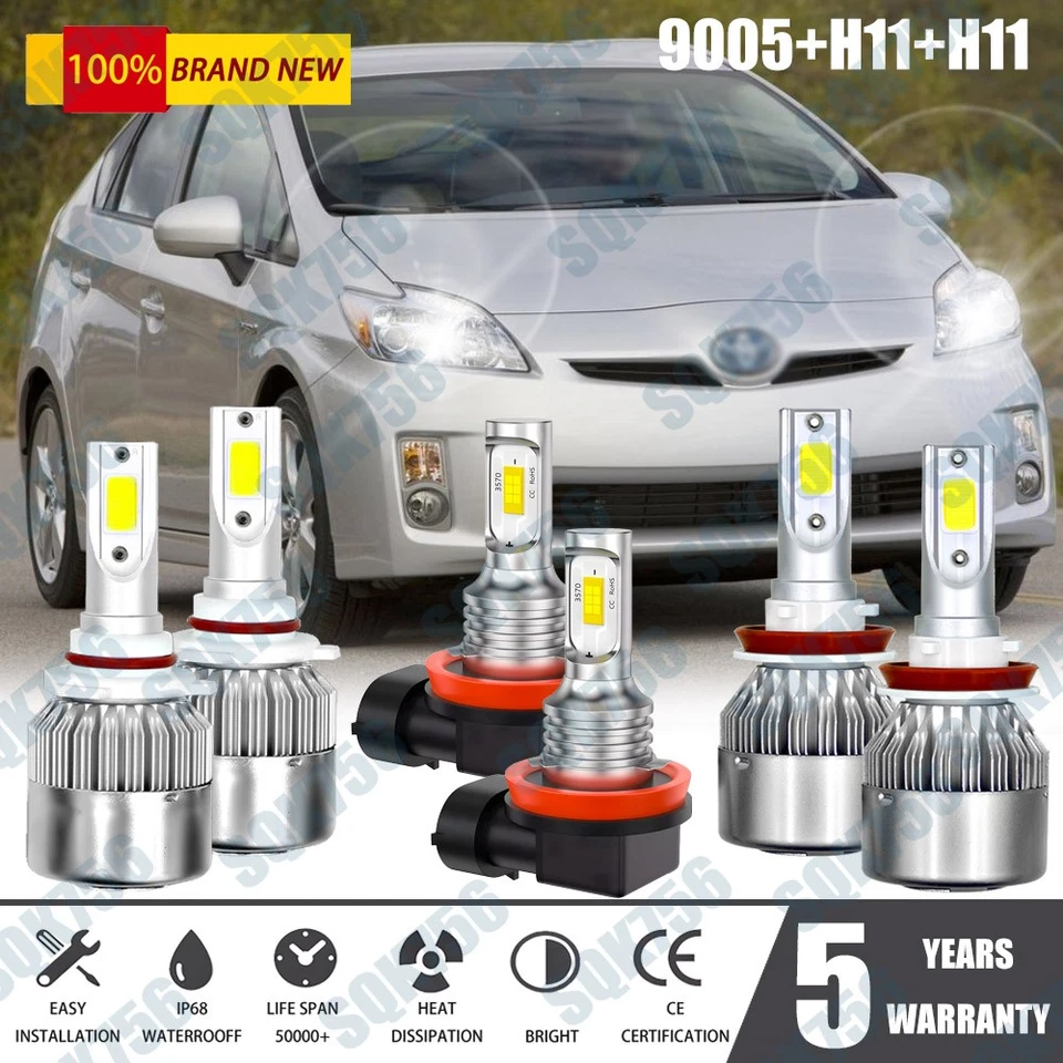 Combo de faros antiniebla de haz alto bajo LED para Toyota Prius V 2012-2018 Foto 1 de 4