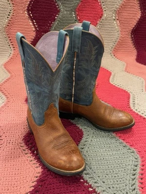Botas Ariat para mujer talla 6 azul vaquero occidental punta redonda cuero Foto 1 de 4