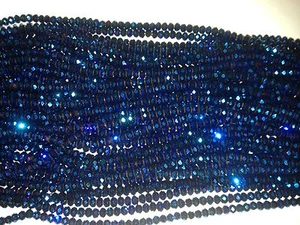 HERMOSAS CUENTAS METÁLICAS RONDELLE DE CRISTAL CHINO AZUL AB 4MM 100 PIEZAS ¡RARAS! - Imagen 1 de 4