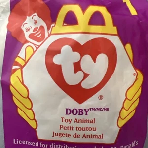 VTG 1993 TEENIE BEANIE BABIES #1 DOBY the DOBERMAN PINCHER MCDONALDS TOY NEW SLD - Picture 1 of 7