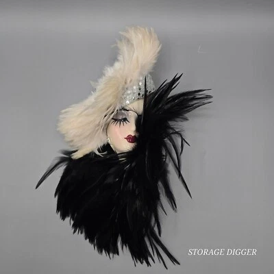 Vintage Very Unique Creations Lady Face Mask Wall Hanging Decor, Handcrafted - Image 1 of 4