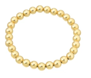 Set 3Beaded Bracelet Gold Filled Round Ball Bead Bracelets 8mm - Picture 1 of 5