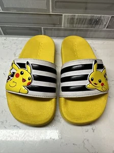 Adidas 2020 Pokemon Pikachu Slides Sandals Yellow Size US 11 Kids Flipflop - Picture 1 of 10