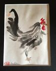 Godzilla the Rooster, chickens, art print from original by E. C. Sullivan 