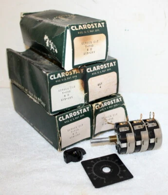 5 potenciómetros Clarostat Series CIT 3 velocidades T-Pad 6 ohmios 525-315 con perillas + NOS Foto 1 de 4
