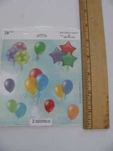 Hallmark Stickeroni Stickers BALLOONS 18 Pieces Total 2 Sheets NIP - Picture 1 of 2