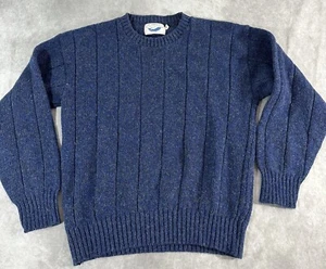 Vtg 80's 90's BAR HARBOR Knits BLUE Wool Pullover XL Sweater Maine USA MADE - Picture 1 of 5