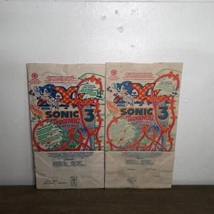 Vintage McDonalds Happy Meal Bag Sonic The Hedgehog 3 Vintage 1993 Some Wear Lot - Picture 1 of 20