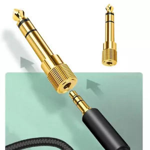 Adattatore audio cuffie stereo TRS da 6,35 mm 1/4" maschio a 3,5 mm 1/8" femmina collegamento - Foto 1 di 12
