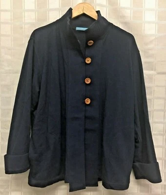 Chaqueta Terryl For Thalian Hecha en Corea Talla L Azul Marino 1/2 Abotonada Foto 1 de 4