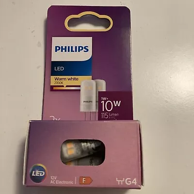 Philips LED Premium Light Capsule Spot 2 Pack [G4 Socket] 10W, Warm White - Image 1 of 4