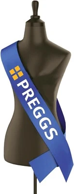 Preggs Royal Blue Sash - Novelty Funny Fun Mum To Be Baby Shower Boy Girl Mummy