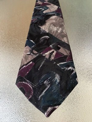 Gravata masculina vintage Wembley multicolorida abstrata groovy 58"" - Imagem 1 de 4