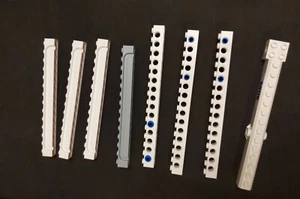 LEGO lot of 8 Technic Brick (1 x 16) w/Holes white and 4 (1 x 14) + 1 more d1 - Picture 1 of 3