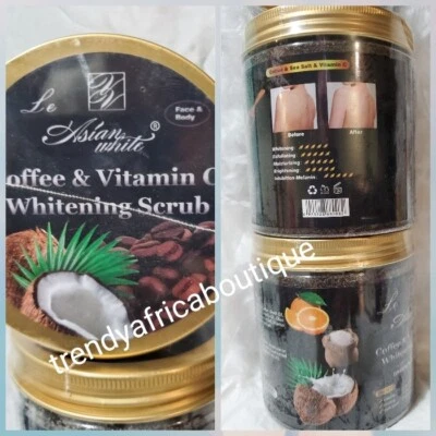 Le AsianWhite coffee & vitamin C, sea salt exfoliating scrub. 15 oz jar x 1 - Image 1 of 2