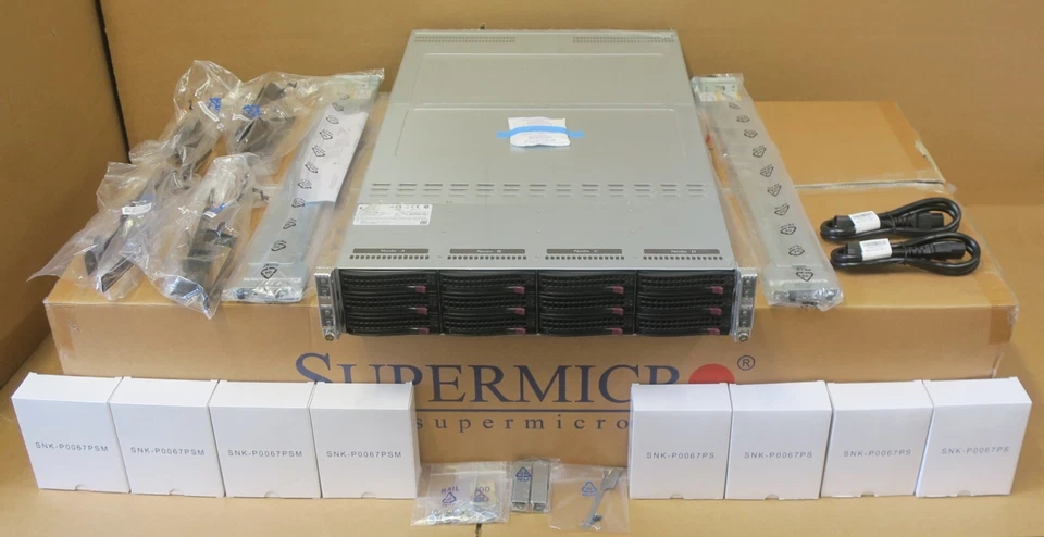 NEW Supermicro SuperServer 6029TP-HTR 12x 3.5" Bay 4x X11DPT-PS CTO Server Nodes - Image 1 of 4