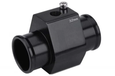 32mm Radiator Hose Adaptor Joint for Water Temp Temperature Sensor, Gauge BLACK - Image 1 of 4