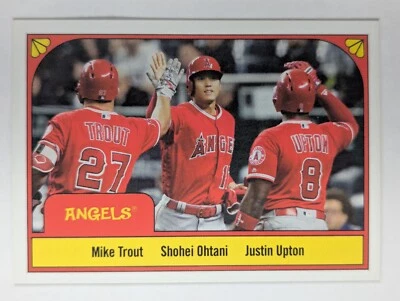 2018 Topps Throwback Thursday #145 Shohei Ohtani Rookie Card w/ Mike Trout /899 - Image 1 of 2