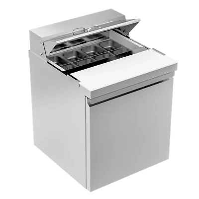 Mesa de preparación de sándwiches para ensaladas refrigerador comercial de 27"" con 8 sartenes restaurantes bares Foto 1 de 4