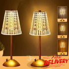 Set of 2 Dimmable Crystal Lamp Rechargeable Cordless Table lamp for Living Room