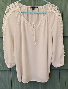 Top Zac and Rachel Blanco Ligero Fluido Crochet Talla L  - Imagen 1 de 8