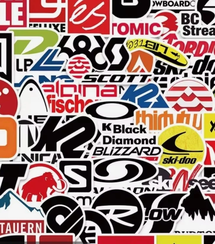 50 pegatinas marca esquí - calcomanías de vinilo para cascos, tablas de snowboard, computadoras portátiles y equipo Foto 1 de 1