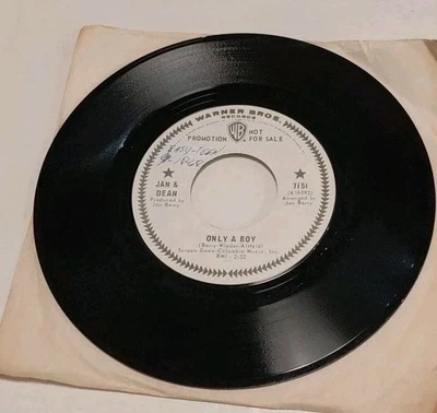 Jan & Dean White Label Promo 45 Only A Boy/Love And Hate WB 7151 Foto 1 de 2