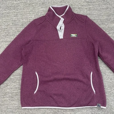 LL Bean Chaqueta Mujer Grande Púrpura Suéter Polar A Presión T Pullover Exterior 292726 Foto 1 de 4