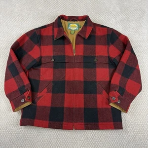 Cabela’s Buffalo Plaid Double Mackinaw Wool Hunting Jacket Sz Medium Cruiser - Picture 1 of 6