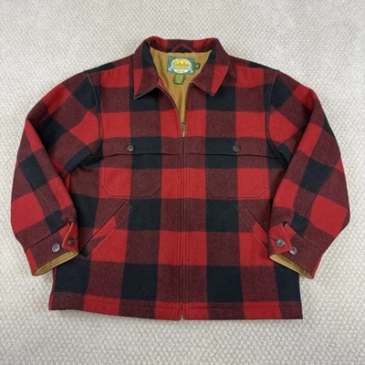 Cabela’s Buffalo Plaid Double Mackinaw Wool Hunting Jacket Sz Medium Cruiser - Image 1 of 4