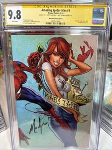 AMAZING SPIDERMAN 1 DOUBLE Signed J SCOTT CAMPBELL VARIANT vol 5 2018 CGC 9.8 SS - Picture 1 of 2