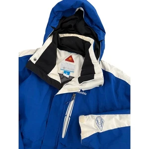 Columbia Omni Heat Tech Blue Waterproof Mens XL Winter Ski Jacket Vented HOOD - Picture 1 of 11
