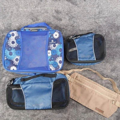 批量 3 件装立方体 eBags Eagle Creek & Rick Steves 钱带 旅行整理 — 第 1/4 张图片