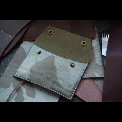 Ручной работы тонкий кожаный кредитной карты держатель монета мешок мини тонкий бумажник ID чехол - Изображение 1 из 4