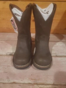 Justin Youth Kinder braune Cowboy Western/Arbeitsstil Stiefel Größe 10,5 D..4444 JR - Bild 1 von 20