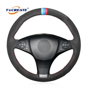 Black Suede Steering Wheel Cover for Mercedes Benz C180 C200 C350 C300 CLS #0803 - Picture 1 of 8