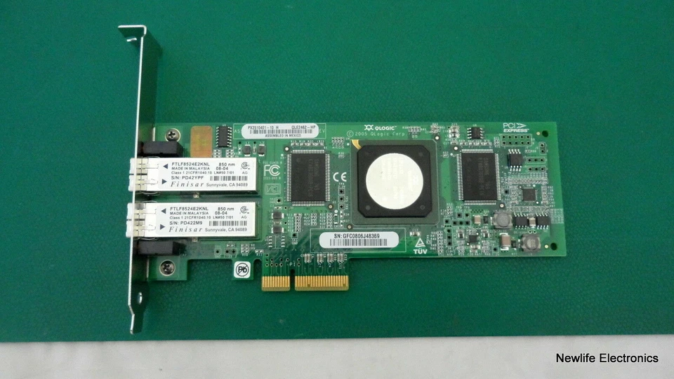 HP 407621-001 Qlogic PCIe x4 2-port 4Gb Optical LC Host Bus Adapter AE312-60001 - Image 1 of 4