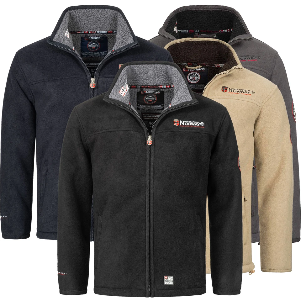 Geographical Norway Winter Herren Fleece Jacke Fleecejacke warm Teddyfell S-7XL - Bild 1 von 1