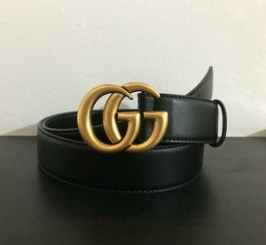 GUCCI Belt genuine leather 3.5cm GG buckle