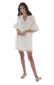 Barely Worn $138 HARPER New York Pom Pom Embroidered Dress Women's S - Picture 1 of 6