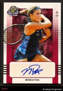 2018 Leaf Grand Slam Tennis Autographs Red #BAMP1 Monica Puig AUTO 4/5