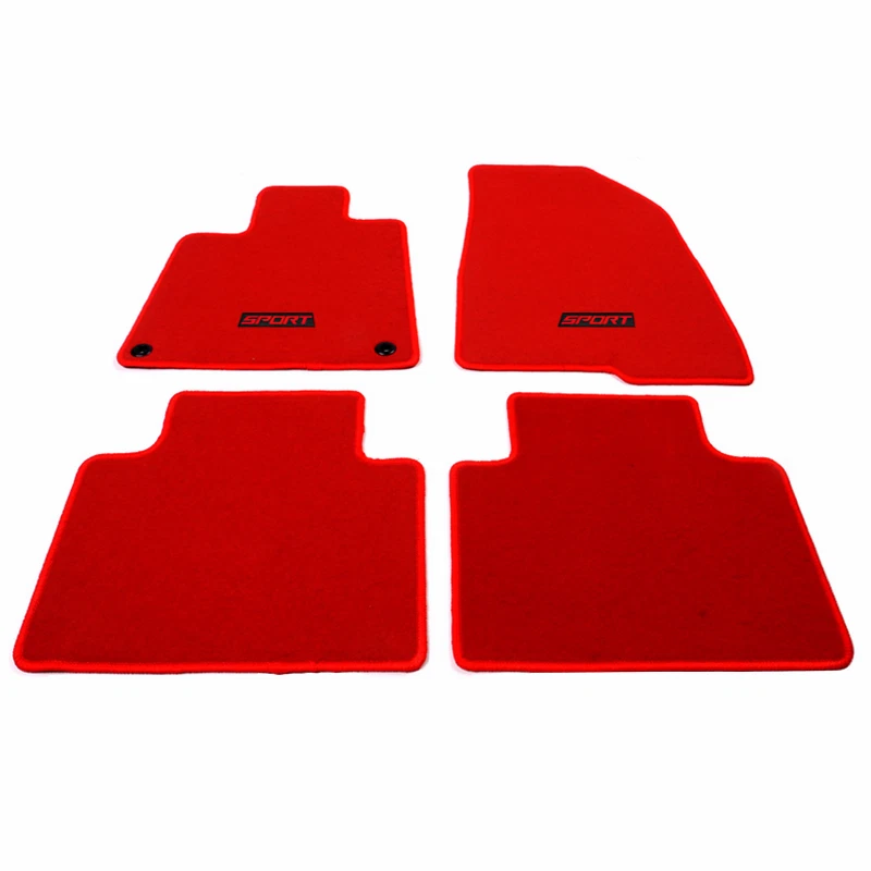 Fit For 18-22 Honda Accord Red Nylon Floor Mat Carpet Front Rear w/ Red Sport - Image 1 of 1